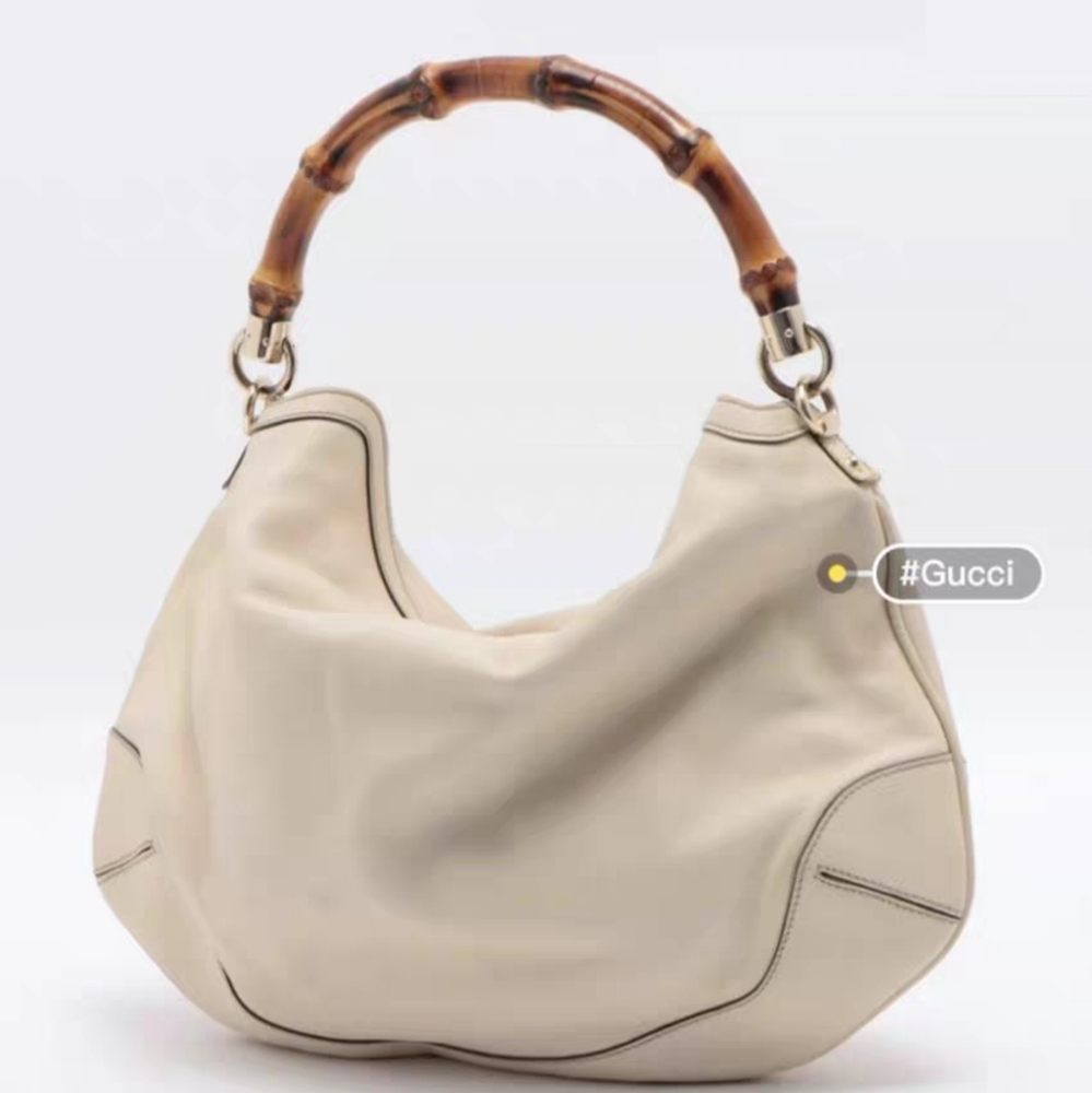 Vintage Gucci bamboo handle bag White Nice Runway